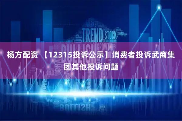 杨方配资 【12315投诉公示】消费者投诉武商集团其他投诉问题